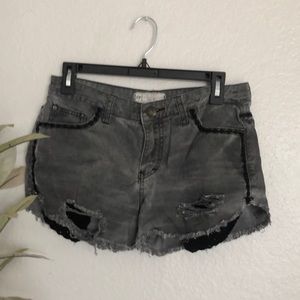 Free People Denim shorts.